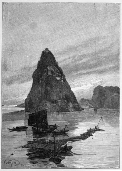 Rock of the Little Orphan on the Yangtze River by Nikolai Nikolaevich Karazin
